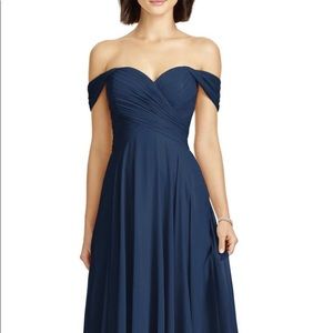 Dessy Collection Off- shoulder Lux Chiffon Dress